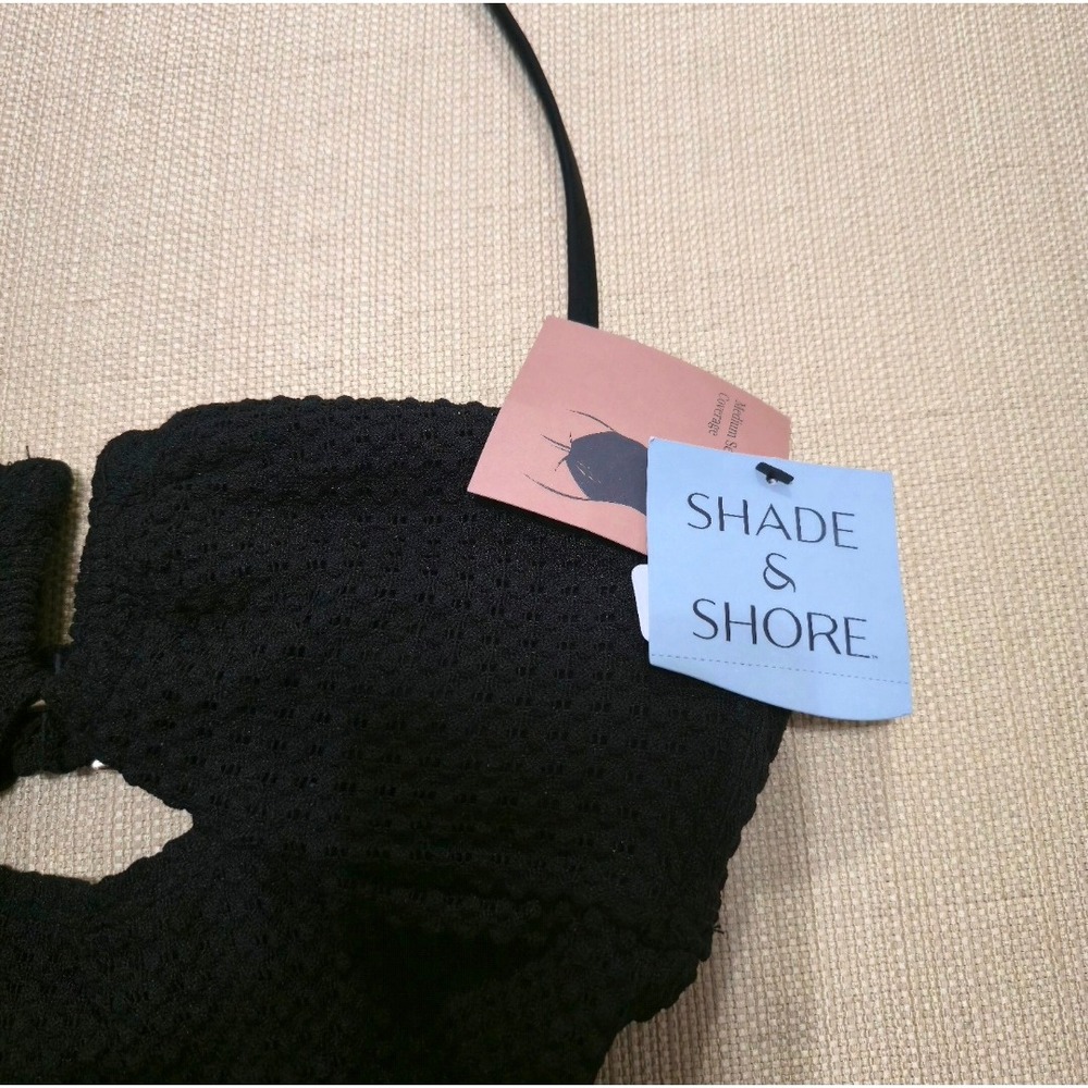 Shade‎ & Shore Womens Black Textured Cutout One Piece Swimsuit XS 238 25 4025 - Picture 3 of 11